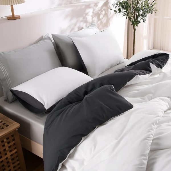 housse couette blanc noir 7 Housse de Couette Bicolore