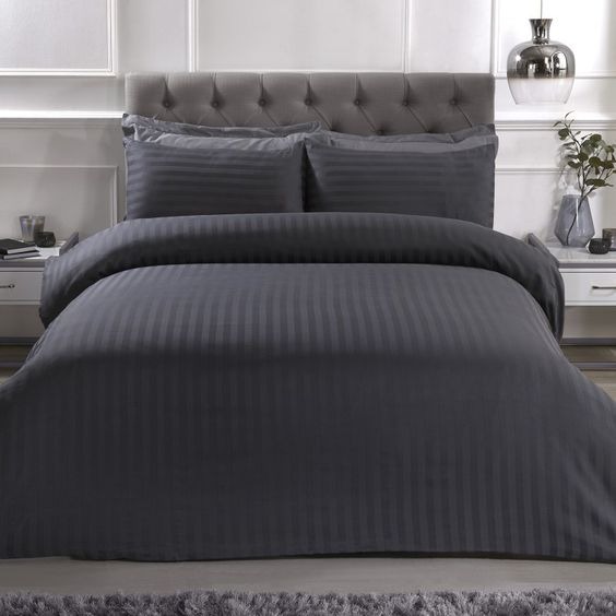 housse de couette satin noir