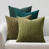 Coussin décoratives en velours côtelé doux vert