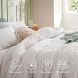 Ensemble de Linge de Lit en Tissu Gaufré 100% Coton – Image 3