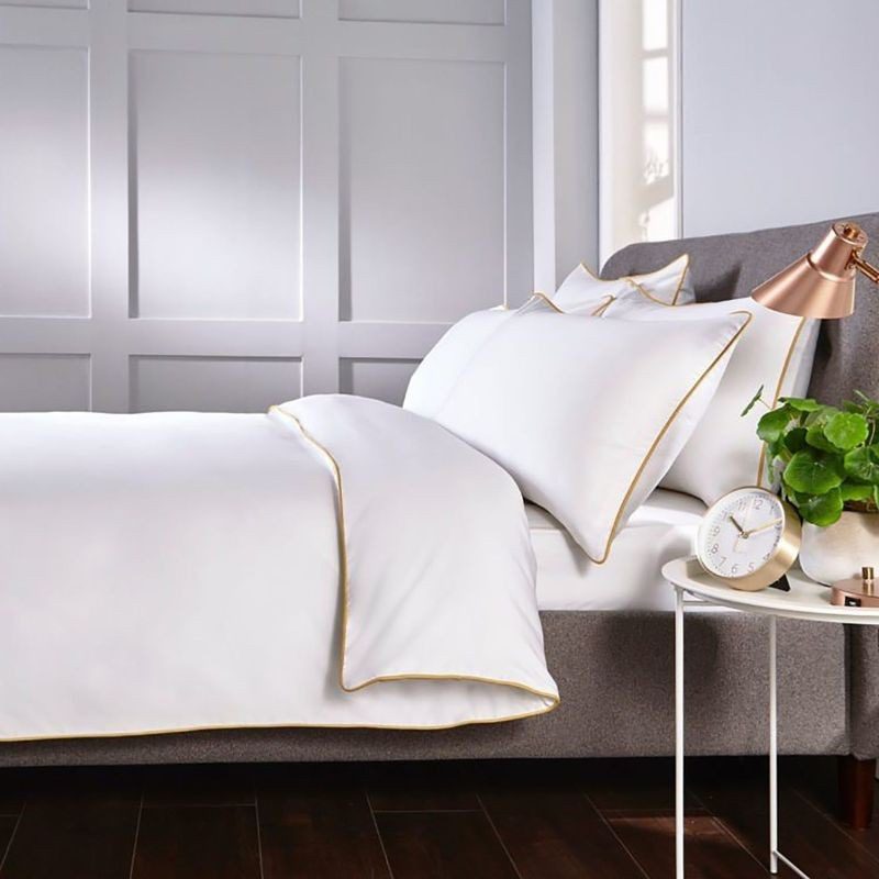 Ensemble de Linge de Lit en Tissu Gaufré 100% Coton 6 housse-de-couette-passepoil-jaune.jpg